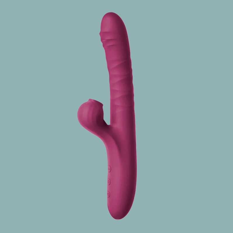 Vibrador em Silicone com Texturas Onduladas e Estimulador de Ponto G e Clitóris - Adão & Eva | 12,5 x 3,5 cm | Disponível em 2 Cores - 5