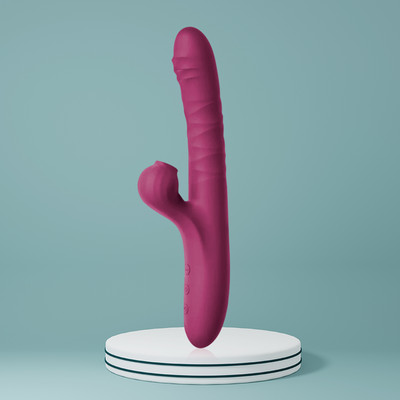 Foto 4 do produto Vibrador em Silicone com Texturas Onduladas e Estimulador de Ponto G e Clitóris - Adão & Eva | 12,5 x 3,5 cm | Disponível em 2 Cores