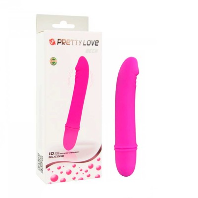 Foto 2 do produto Vibrador em Silicone Soft Touch com Glande Definida, 10 Funções de Vibração e Resistência à Água - Pretty Love Beck | 12 x 2,0 cm | Disponível em 2 Cores