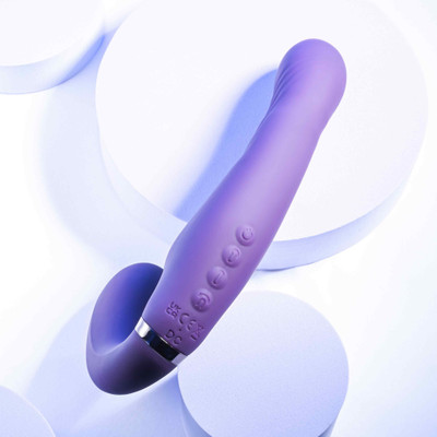 Foto 3 do produto Vibrador Strap On com Ponta Inflável em Silicone, 10 Modos de Vibração, 3 Velocidades de Movimentos e Recarregável - Evolved Share The Love | 11 x 3,6 cm