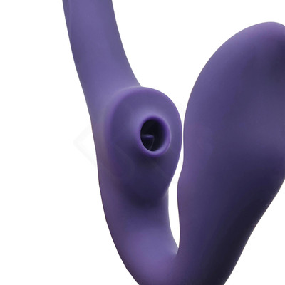 Foto 6 do produto Vibrador Strap On Recarregável com Língua Estimuladora, 10 Modos de Vibração e Controle Remoto sem Fio - Evolved 2 Become 1 | 13,5 x 3,1 cm