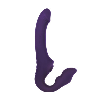 Foto 4 do produto Vibrador Strap On Recarregável com Língua Estimuladora, 10 Modos de Vibração e Controle Remoto sem Fio - Evolved 2 Become 1 | 13,5 x 3,1 cm