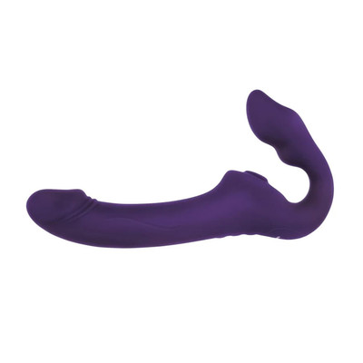 Foto 5 do produto Vibrador Strap On Recarregável com Língua Estimuladora, 10 Modos de Vibração e Controle Remoto sem Fio - Evolved 2 Become 1 | 13,5 x 3,1 cm