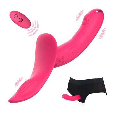 Vibrador Strap On em Silicone com 10 Modos de Vibração, Cinta Peniana e Controle Remoto Sem Fio - Couple Toy | Disponível em 2 Cores