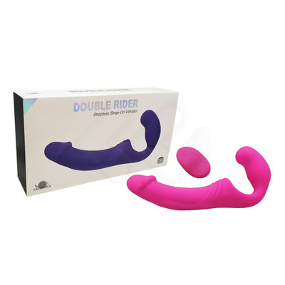 Vibrador Strap On em Silicone com 10 Modos de Vibração e Controle Remoto sem Fio - Aphrodisia Double Rider | 22 x 3,8 cm | Disponível em 2 Cores