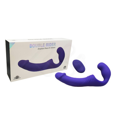 Foto 7 do produto Vibrador Strap On em Silicone com 10 Modos de Vibração e Controle Remoto sem Fio - Aphrodisia Double Rider | 22 x 3,8 cm | Disponível em 2 Cores