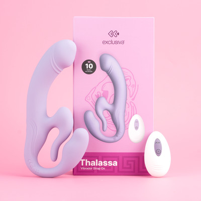 Foto 5 do produto Vibrador Strap On em Silicone com 10 Modos de Vibrações, Controle Remoto Sem Fio e Carregamento via USB - Exclusiva Thalassa | Disponível em 2 Cores