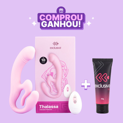Vibrador Strap On em Silicone com 10 Modos de Vibrações, Controle Remoto Sem Fio e Carregamento via USB - Exclusiva Thalassa | Disponível em 2 Cores