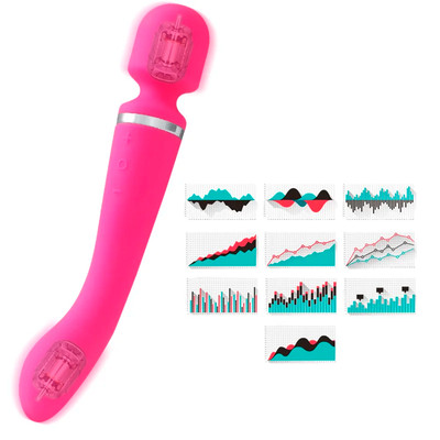 Foto 3 do produto Vibrador Varinha Mágica e Ponto G em Silicone e ABS com 20 Modos de Vibração - Lodi | 24 x 4,2 cm | Disponível em 3 Cores