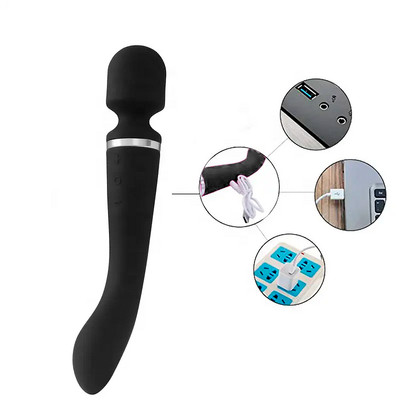 Foto 7 do produto Vibrador Varinha Mágica e Ponto G em Silicone e ABS com 20 Modos de Vibração - Lodi | 24 x 4,2 cm | Disponível em 3 Cores