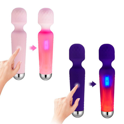Foto 2 do produto Vibrador Varinha Mágica Recarregável em Silicone com 10 modos de Vibração e 5 Intensidade - Omobo Nosi 30 | 5,5 x 4,4 cm | Disponível em 2 Cores