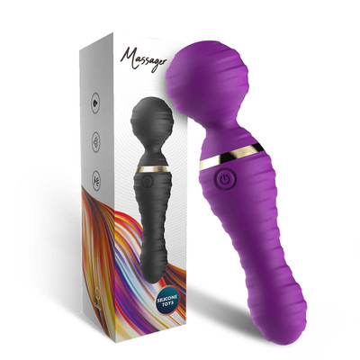 Foto 5 do produto Vibrador Varinha Mágica em Silicone com 9 Modos de Vibração, Recarregável - Massager | 19,5 x 5 cm | Disponível em 2 Cores