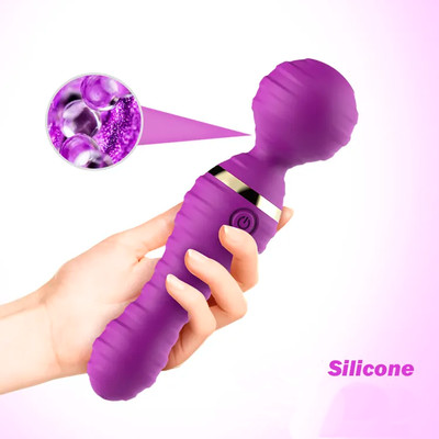 Vibrador Varinha Mágica em Silicone com 9 Modos de Vibração, Recarregável - Massager | 19,5 x 5 cm | Disponível em 2 Cores