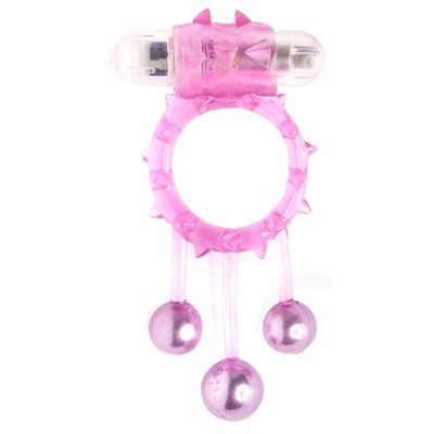 Foto 1 do produto Vibrating Ball Banger Cockring - Anel Peniano com Vibro e Textura em Jelly - 11 x 3,5 cm | Cor: Rosa