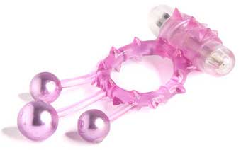 Vibrating Ball Banger Cockring - Anel Peniano com Vibro e Textura em Jelly - 11 x 3,5 cm | Cor: Rosa - 2