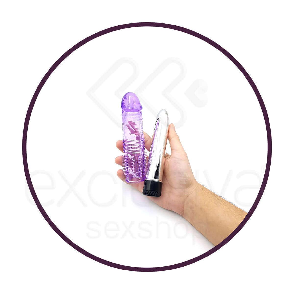 Kit com Capa Peniana Extensora e Vibrador Personal Multivelocidade - Vibrating Glans | Disponível em 2 Cores - 3
