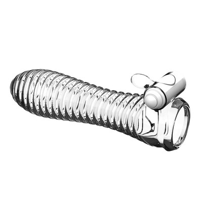 Capa Peniana com Cerdas Feitas em Silicone Translucido e Capsula Estimuladora de Clítoris - Vibrating Sleeve Cascavel | 12,2 x 3,1 cm