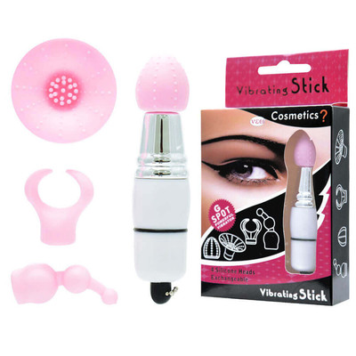 Mini Massageador com Vibração Única e 4 Cabeças Removíveis - Vibrating Stick | Disponível em 2 Cores