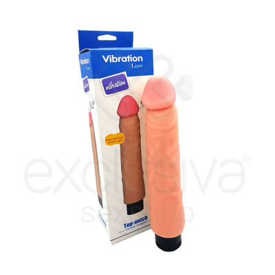 Foto 1 do produto Vibration Lure - Prótese em Silicone com Glande Definida, Veias Salientes e Vibração Multivelocidade - 20,5 x 4,5 CM