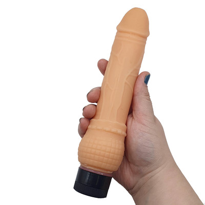 Prótese Peniana em TPE com Glande, Prepúcio, Veias e Vibração Multivelocidade - Vibration Lure | 17 x 4,3 cm