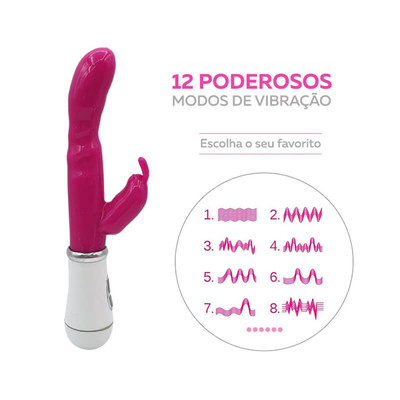 Foto 6 do produto Vibrador Rabbit Estimulador de Ponto G e Clitóris no Formato de Coelho com 12 Modos de Vibração - Vibrator G Point Bar Magic - 9,6 x 2,4 cm