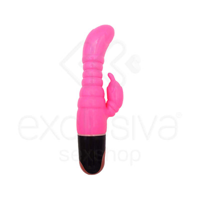 Foto 2 do produto Vibrador Estimulador de Clítoris e ponto G com Vibração Multivelocidade - Vibrator - 22 x 3,8 cm | Cor: Pink