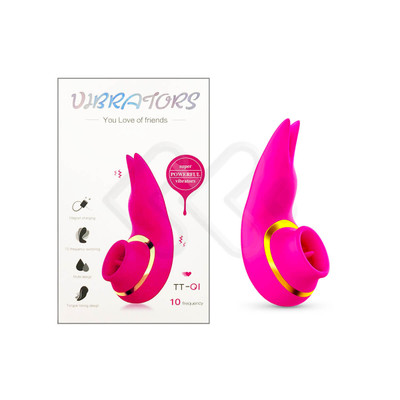Foto 2 do produto Vibrador Estimulador de Clitóris Recarregável com Vibração e 10 Movimentos na Língua Estimuladora - Hantewei Vibrators You Love of Friends | Disponível em 2 Cores