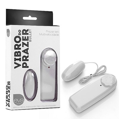 Foto 1 do produto Cápsula Vibratória com Vibração Multivelocidade e Controle Remoto com Fio - Vibro do Prazer | Cor: Branco