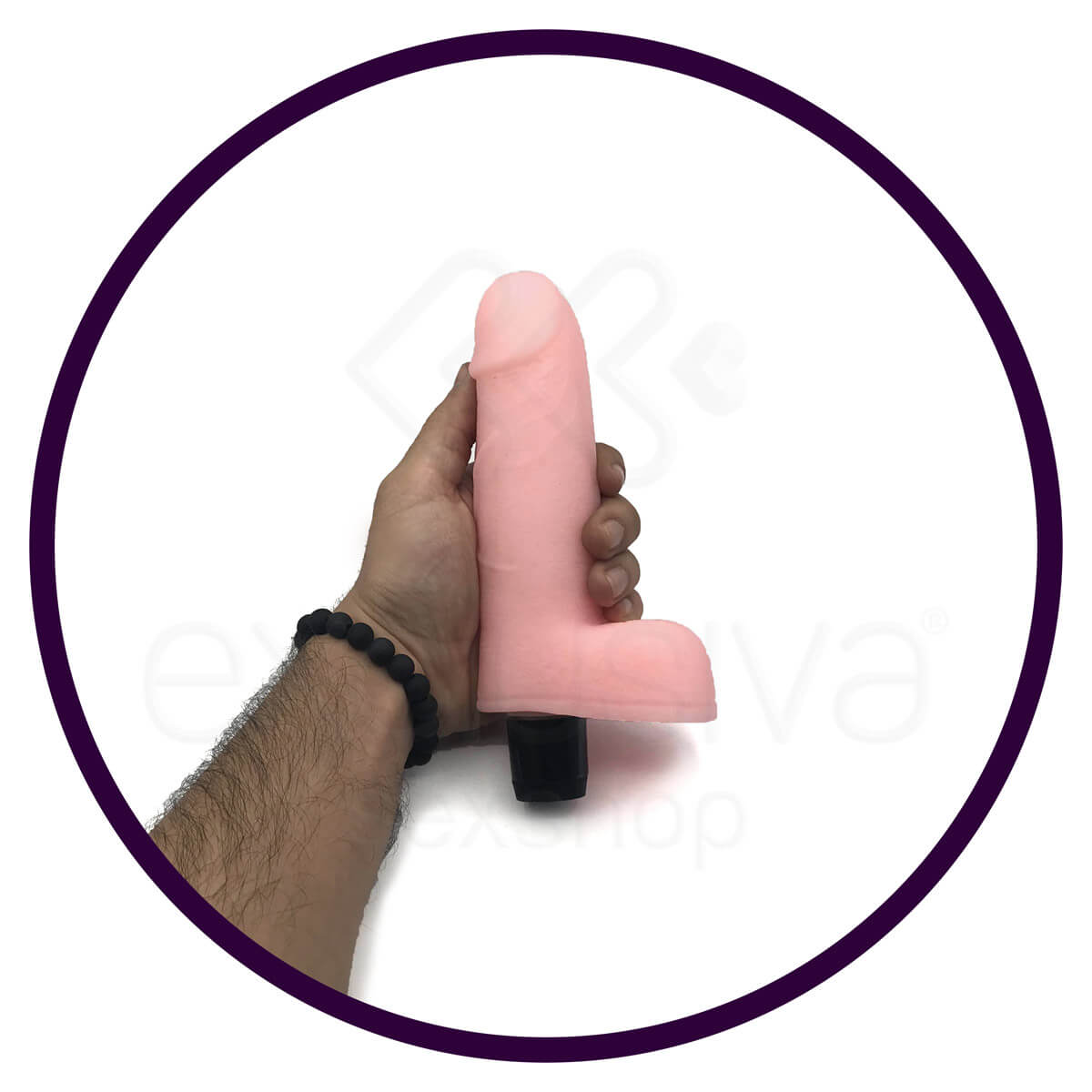 Virtual Touch - Prótese Realística com Formato de Pênis em Cyberskin com Vibração Multivelocidade 13,5 x 4,4 cm - 3