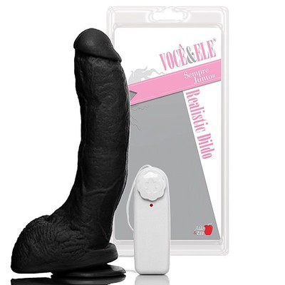 Prótese Bengala Realística em Formato Curvo com Vibro Multivelocidade, Escroto e Ventosa - Você & Ele | 17 x 4,8 cm | Disponível em 3 Cores