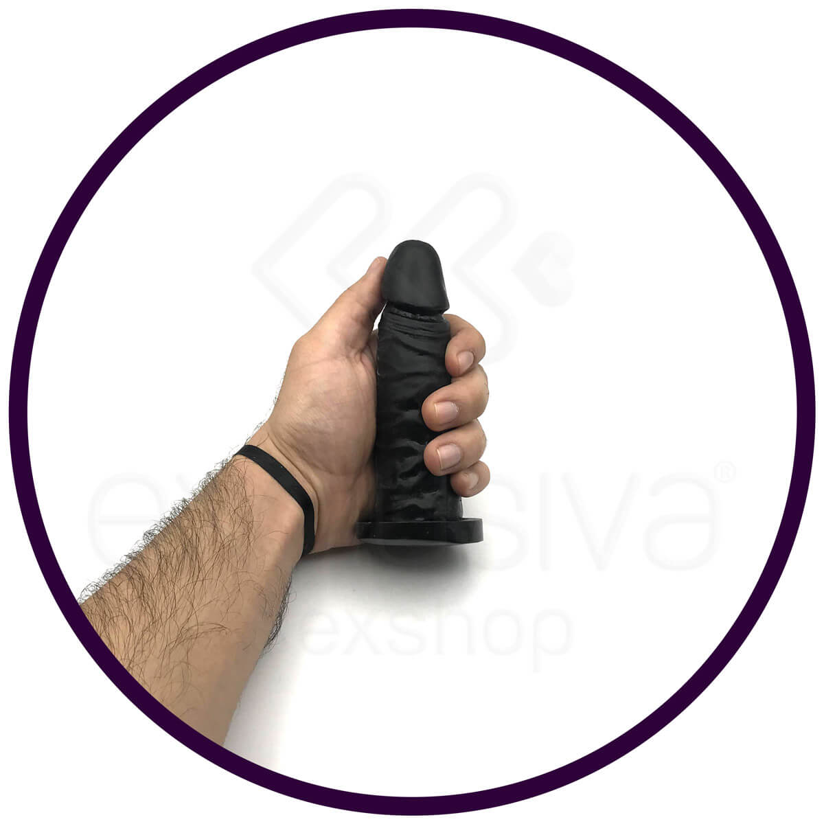 Você & Ele Meu Pretinho Básico - Prótese Realística em Formato de Pênis com Glande Definida e Base Achatada - 13,5 x 3,4 cm - 3