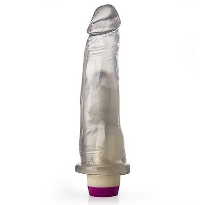 Você & Ele - Prótese 10 em Formato de Pênis Com Vibro - 18,5 x 4,5 cm | Cor: Translúcido