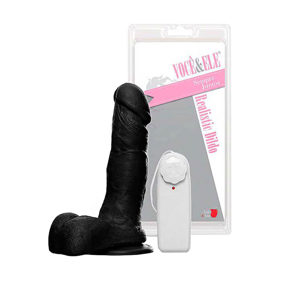 Prótese 6 em Formato de Pênis com Escroto, Ventosa e Vibração Multivelocidade - Você & Ele | 15 x 4,5 cm | Disponível em 2 Cores - 5