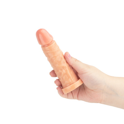 Prótese Peniana Realística 6 com Veias, Glande e Base para Cinta - Adão & Eva Modelo: C | 15 x 3,7 cm