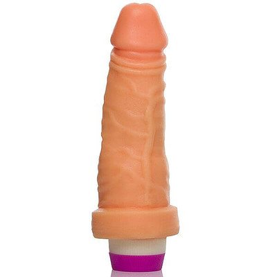 Você & Ele - Prótese 6 em Formato de Pênis com Veias Saltadas e Vibro Multivelocidade - 14,5 x 4 cm | Modelo A