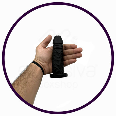 Você & Ele Prótese 6 - Pênis Realístico em Silicone com Glande Definida e Base Achatada - 12,5 x 3,7 cm