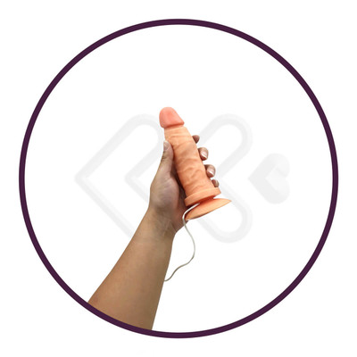 Foto 3 do produto Prótese 6 Realística em Forma de Pênis com Multivelocidade, Ventosa e Controle com Fio - Você & Ele | 13,7 x 4 cm | Disponível em 3 Cores