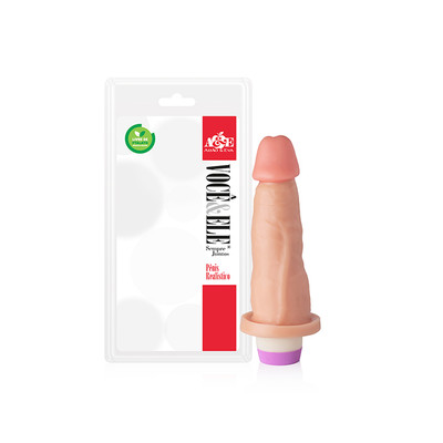 Foto 1 do produto Prótese 8 no Formato de Pênis com Glande, Veias e Vibração Multivelocidade - Adão & Eva Você & Ele | 14,8 x 4,2 cm