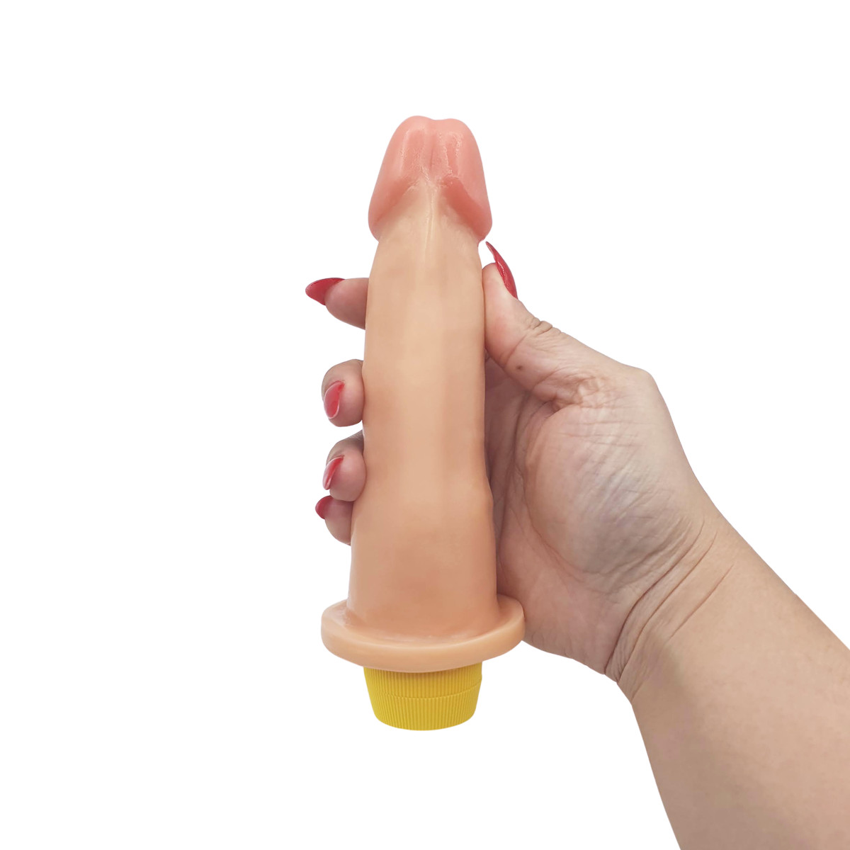 Prótese 8 no Formato de Pênis com Glande, Veias e Vibração Multivelocidade - Adão & Eva Você & Ele | 14,8 x 4,2 cm - 5