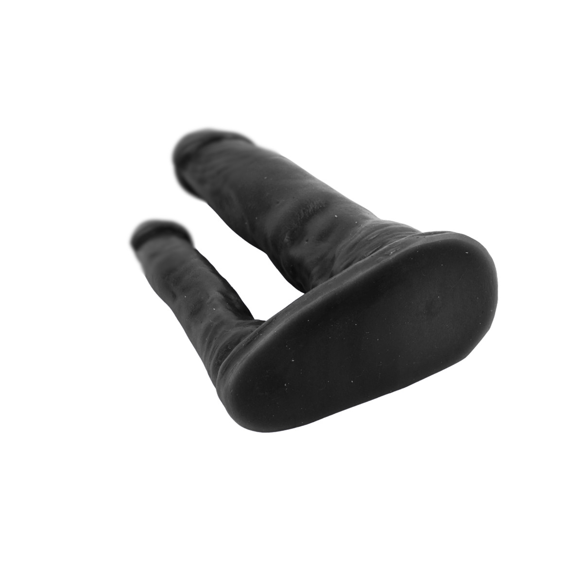 Prótese Peniana Dupla Realística em PVC com Base Para Apoio - Adão & Eva | Cor: Preto - 4