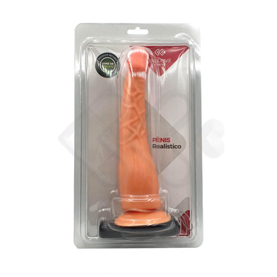 Você & Ele - Prótese Explorer em Forma de Pênis Crescente com Rotação e Ventosa - 20,7 x 4 cm | Cor: Bege