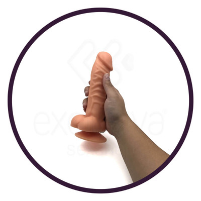 Você & Ele - Prótese Nervoso em Formato de Pênis com Rotação 360° e Ventosa - 13 x 3 cm | Cor: Bege