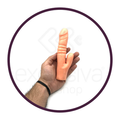 Você & Ele - Prótese Peniana Dupla Polegar - 11 x 3 cm | Cor: Bege