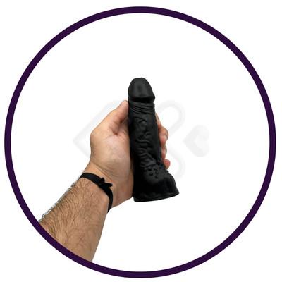 Você & Ele - Prótese Realística em Formato de Pênis com Textura Massageadora - 11,1 x 3,4 cm | Cor: Preto