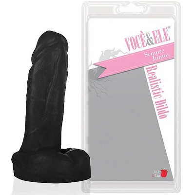 Foto 1 do produto Você & Ele - Prótese Terra em Forma de Pênis com Escroto e Veias Salientes - 15,2 x 4,2 cm | Cor: Preta