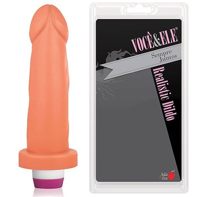 Você & Ele - Prótese Tyranus com Formato de Pênis Curvado com Glande Definida e Vibro - 17 x 4 cm