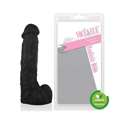 Foto 1 do produto Prótese em Formato de Pênis com Escroto e Veias Salientes - 17,5 x 5,9 cm | Você & Ele Urano | Cor: Preto