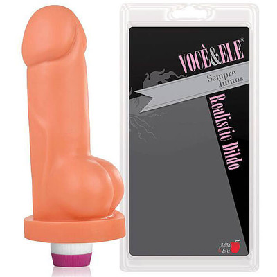 Você & Ele - Prótese Vader em Formato de Pênis com Escroto e Vibro - 12,8 x 5,2 cm