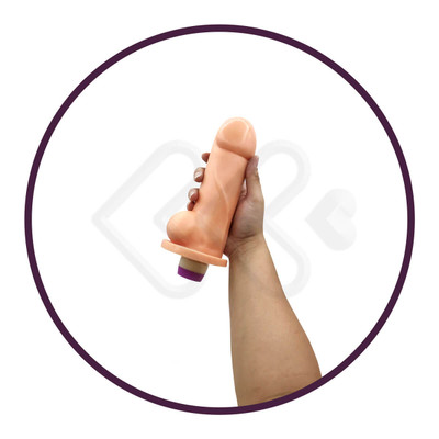 Você & Ele - Prótese Vader em Formato de Pênis com Escroto e Vibro - 12,8 x 5,2 cm