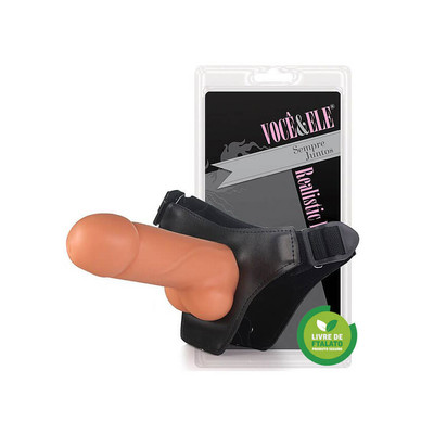 Você & Ele Strap On - Cinta Peniana Ajustável com Prótese Vader em Formato de Pênis com Escroto